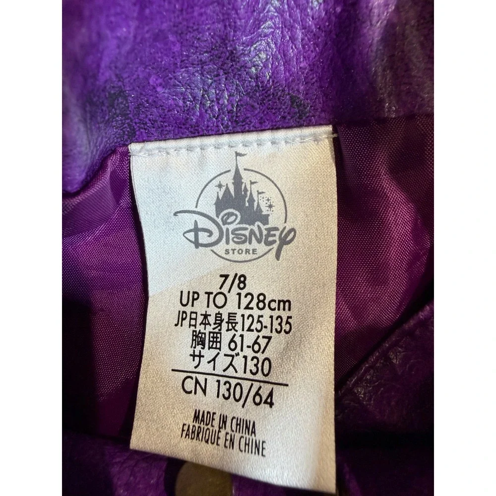 Disney Store Mal Descendants Purple Studded Faux Leather Jacket Kids 7/8 Moto